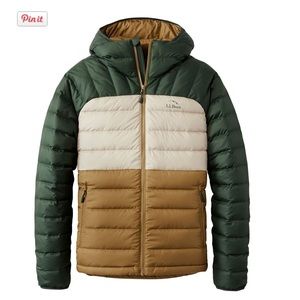 Men’s Large LL Bean down hooded jacket